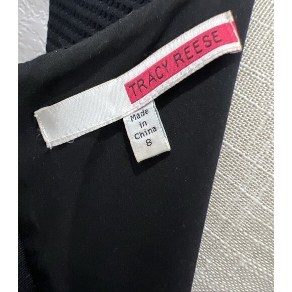 Tracy Reese Womens Sleeveless Black & Tan Textured Dress Size 8 - Picture 6 of 11